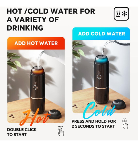 Cafetera Portátil 120 W, 19 Bares, Batería 7500 Mah