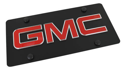 Gmc - Placa De Matricula En Acero Negro