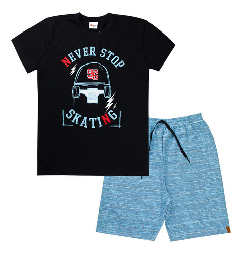 Imagem 4 de 9 de Kit 4 Conjuntos Infantis Meninos Roupas Juvenil Verão