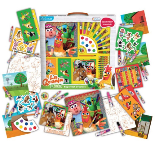 Imagen 7 de 7 de Set Xl Arte Disney Granja Peppa Acuarelas Juego Pintar
