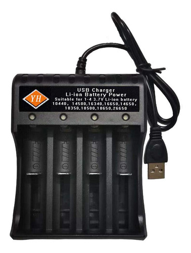 Batería Usb Cargador 4 Ranuras 3.7v Li-ion Alimentación De L