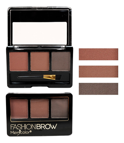 Polvo Para Cejas 12 Tonos Con Pincel Paleta Colores