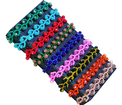 6 Pzs Pulsera Patish Mujer Cristal Color Variados Diámetro 5 Cm Largo 17 Cm