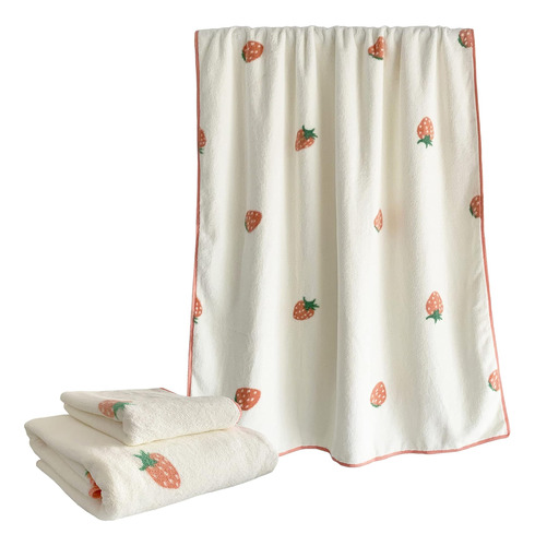 Ailansnug Juego De Toallas De Baño Con Estampado De Fresa (1