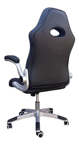 Imagen 4 de 4 de Silla de escritorio Desillas Pro Sonic gamer ergonómica negra con tapizado de cuero sintético