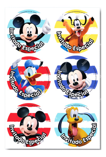 Mickey Mouse Distintivos Stickers Artículo Fiesta - Mic0h1