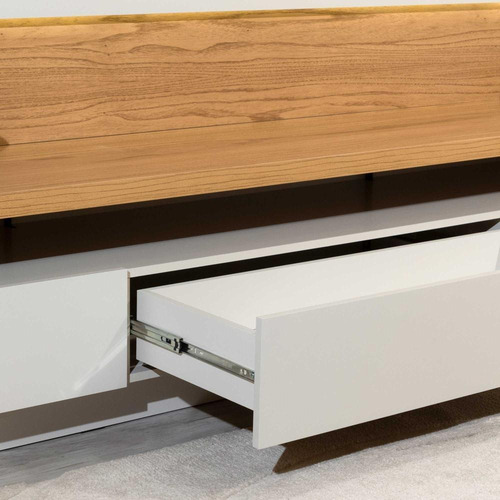 Rack Colonia, 216 cm, color Cinamomo, color blanco roto, color Fosco Província, color crema