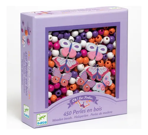 Juego Para Armar Pulseras Perlas De Madera Mariposas Djeco