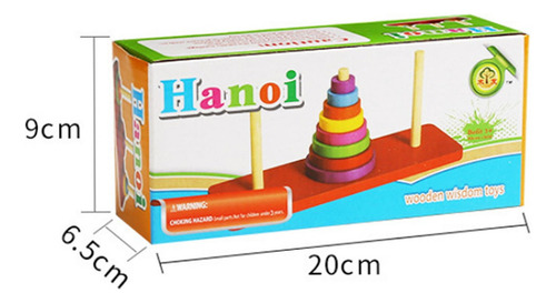 Torre Colorida De Madera De Hanoi Puzzle Brain Teaser Intell