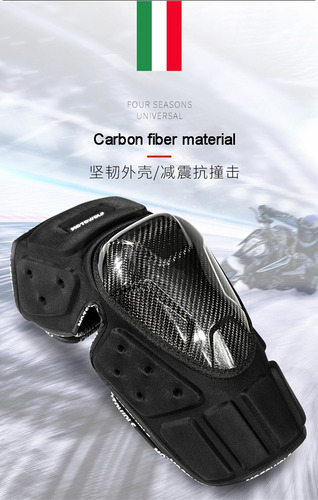 Imagen 6 de 10 de Kit Rodilleras Y Coderas Protecciones Moto Fibra De Carbono