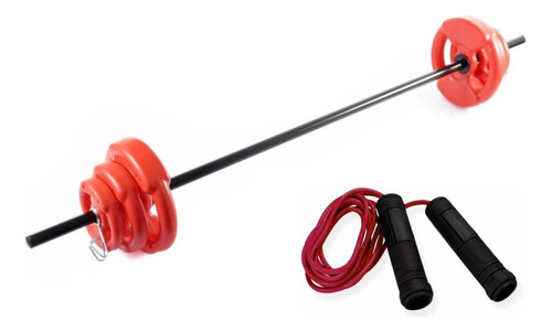 Kit Body Pump Con 17kg En Discos + Soga Pvc De Regalo -vera-