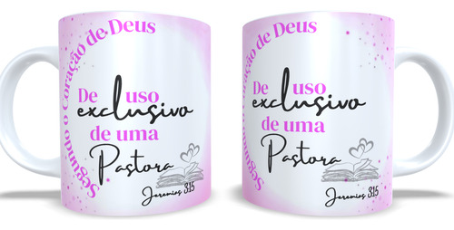 Caneca De Uso Exclusivo De Um Pastor(a) 325 Ml Porcelana Branco Pastora Rosa