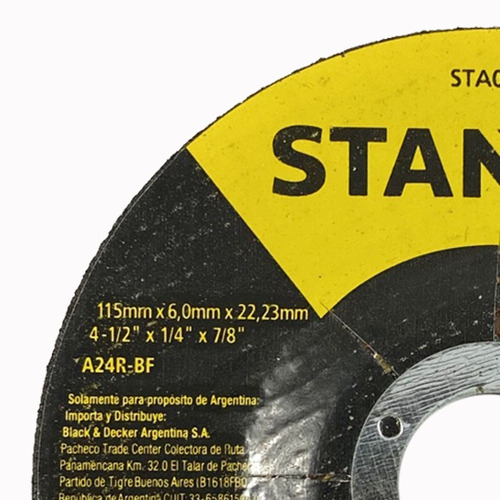 Disco Desbaste Metal 4.1/2x1/4x7/8 Stanley Com 10 Unidades
