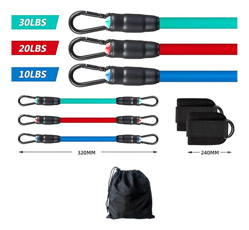 / Bandas De Resistencia Al Tobillo Con Puños Fitness 10 20