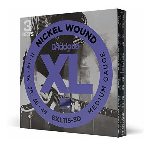 Cuerdas De Guitarra Eléctrica D'addario Xl Nickel Exl115-3d