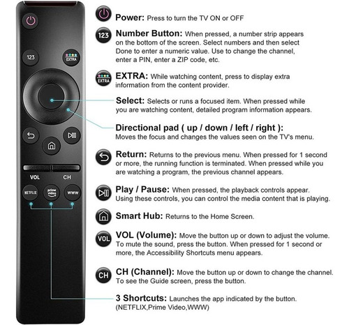 Control Generico Compatible Para Samsung Smart Uhd Tv 4k