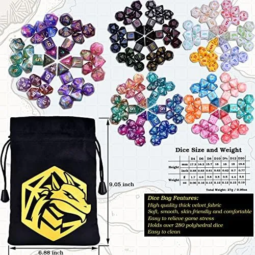 Amiven Rpg Dice Sets 30 X 7 Dados Poliédricos Dnd (210 Con Y