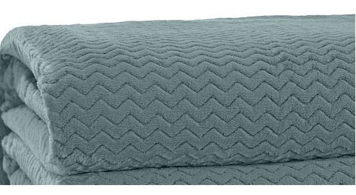 Cobertor Solteiro Plush Tweed Cor Verde Capri