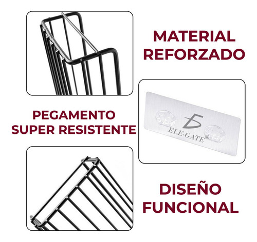 Soporte Pared Baño Cocina Sala Resistente Porta Toallas 28cm Ele-Gate
