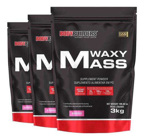 Kit 3x Hipercalórico Waxy Mass 3kg