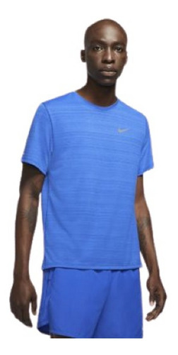 Poleras Nike Dri-fit Miler Running Hombre Azul