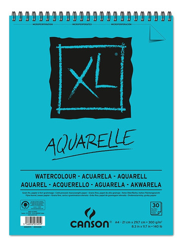 Croquera Acuarela Canson Xl Aquarelle 300gr A4