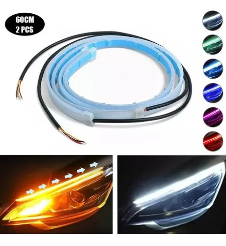 60 Cm Par Tira Led Drl Flexible Direccional Secuencial Auto