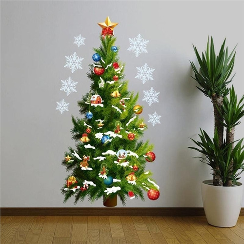 Pegatinas De Pared Con Forma De Árbol De Navidad, Extraíbles