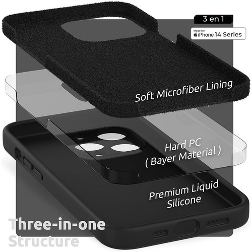Case Funda iPhone 14, Pro, Max Silicone Camera Protector Set