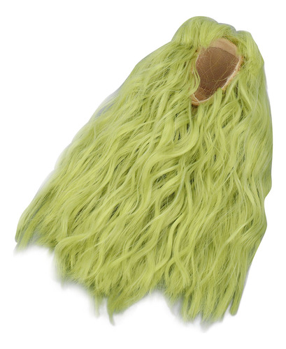 Peluca De Muñeca Verde, Larga Y Suave, Tela De Malla De Seda