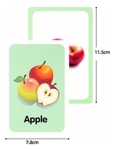 Flashcards Para Niños Frutas X 36 Úpale