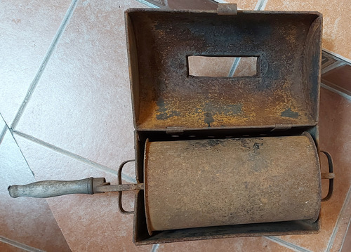 Antiguo Tostador De Café Oxidado Maniveladecoración Completo (Usado)