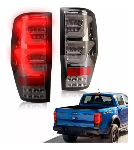 Faros Traseros Led Camioneta 4x4 Ford Ranger Raptor X2 Ambos Lados Fume Led