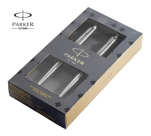 Set Parker Jotter Acero Inoxidable Bolígrafo + Portamina