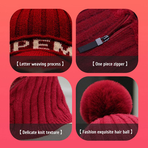 Conjunto De Gorro Y Bufanda De Punto Para Invierno, Gorro Co