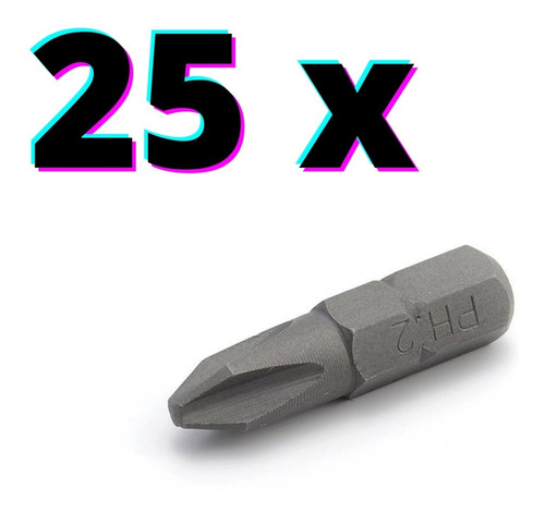 Puntas Bit Para Atornillador 1/4 Phillips Ph2 X 25mm Bremen 