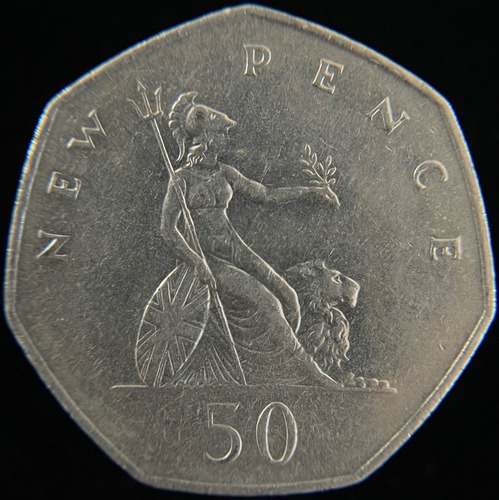 Gran Bretaña, 50 New Pence, 1981. Isabel Il. Xf
