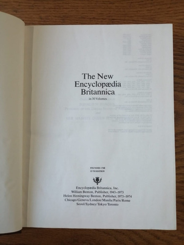 Enciclopedia Británica En Ingles. 15a Edición. Tomo Indice!! (Usado)
