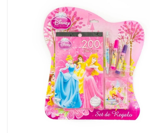 Princesas Set Regalo Stickers Lapicero Niñas Útiles Escolar
