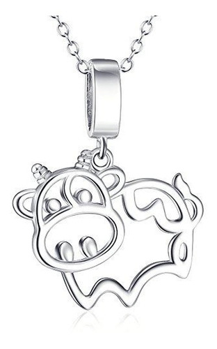 Imagen 1 de 6 de Montaña De Plata S925 Collar De Animal De Vaca De Plata
