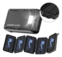 Comprar TIME4BUY 35000mah 5 paneles solares energía solar Banco De Energía Portátil De Carga Rápida 2 pzs USB+1 pzs tipo C+Funda protectora+ Luz LED para Adecuado para cámping,Aire libre,viajes