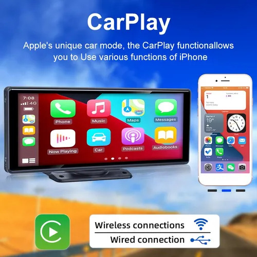 Estéreo 10.26in Portátil, Inalámbrico Android Auto Y Carplay