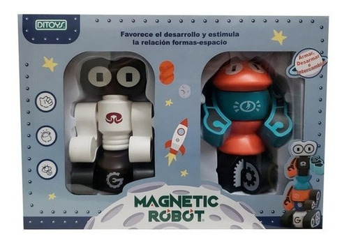 Robot Magnetico X2 Arma Desarma Iman Juego Juguete Didáctico