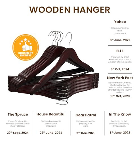 Perchas De Madera Premium Utopia Home 20 Unidades - Perchas