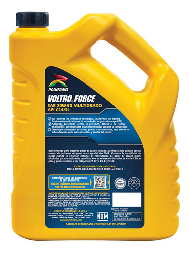 Garrafa Voltro Frc Api Ci-4/sl Sae 20w50