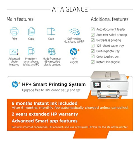 Hp Envy Inspire 7958e, Inalámbrico, Todo En Uno, En Color