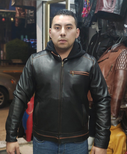 Imagen 3 de 5 de Chamarra Casual De Cuero Caballero