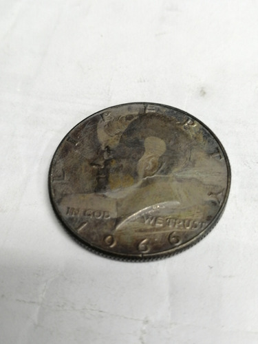 Moneda Half Dólar Plata 1966 Liberty Kennedy 
