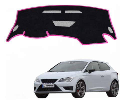 Cubretablero Seat Leon Cupra Año 2014 Negro-rosa S7-g