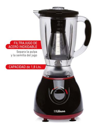 Licuadora Con Filtra Jugo 1,8 Lts Color Negro